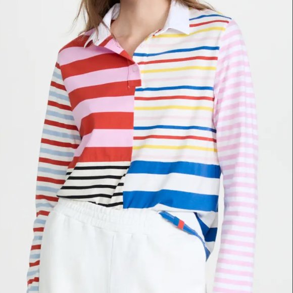 KULE Tops - KULE The Women’s Patch Rugby Shirt in Bright Multi, Size Medium